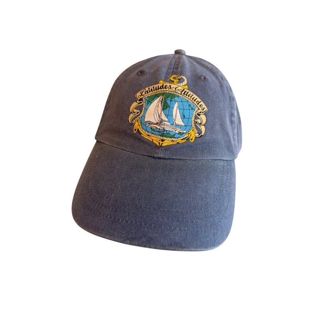 Latitudes & Attitudes Embroidered‎ Blue Cap With Adjustable Strap By HeadShot
